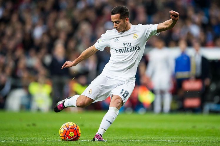 MADRID, SPAIN - DECEMBER 30:  Lucas Vazquez of Real Madrid CF in action during the Real Madrid CF vs Real Sociedad match as part of the Liga BBVA 2015-2016 at the Estadio Santiago Bernabeu on December 30, 2015 in Madrid, Spain.  (Photo by Aitor Alcalde/Power Sport Images/Getty Images)