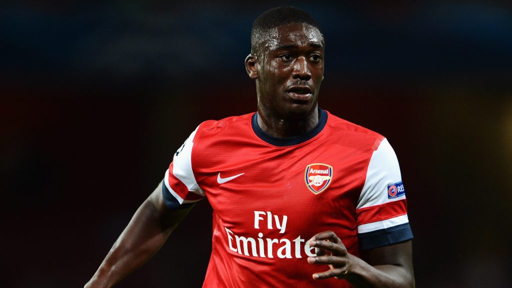 LONDON, ENGLAND - AUGUST 27: Yaya Sanogo of Arsenal in action during the UEFA Champions League Play Off Second leg match between Arsenal FC and Fenerbahce SK at Emirates Stadium on August 27, 2013 in London, England. (Photo by Michael Regan/Getty Images)