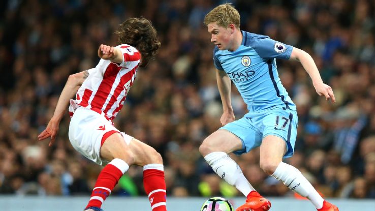 De Bruyne was lively for Manchester City but could not help his team to a victory.