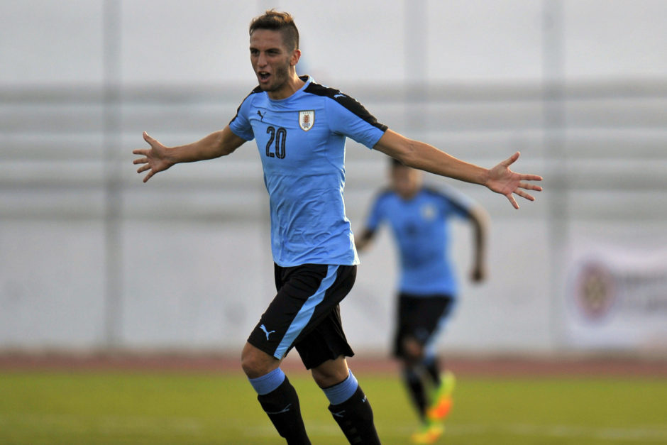 Bentancur in action for Uruguay.