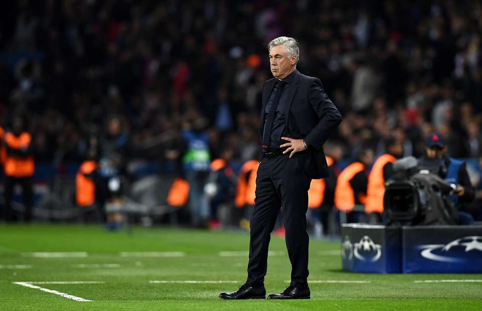 Carlo Ancelotti during a Champions League encounter.