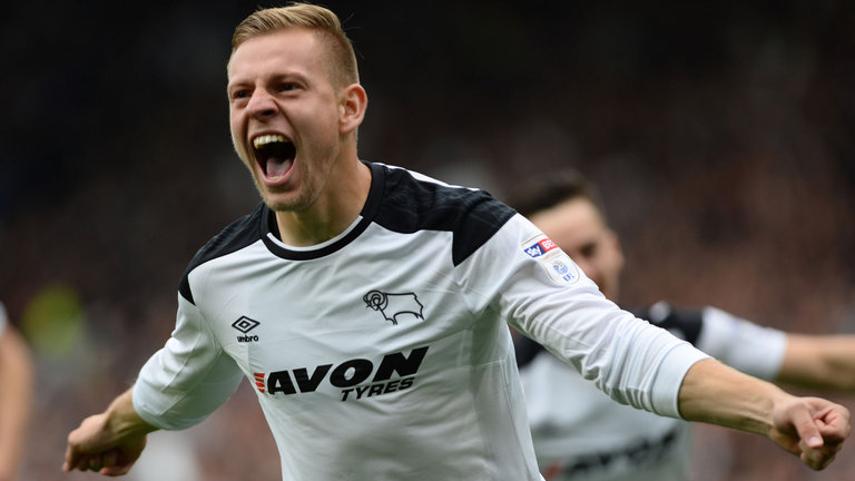 Matej Vydra during his time at Derby County. (Getty Images)