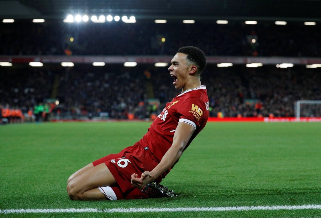 Ecstatic Trent Alexander-Arnold 