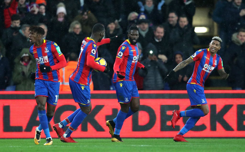 Crystal Palace players celebrate after scoring. (Getty Images)