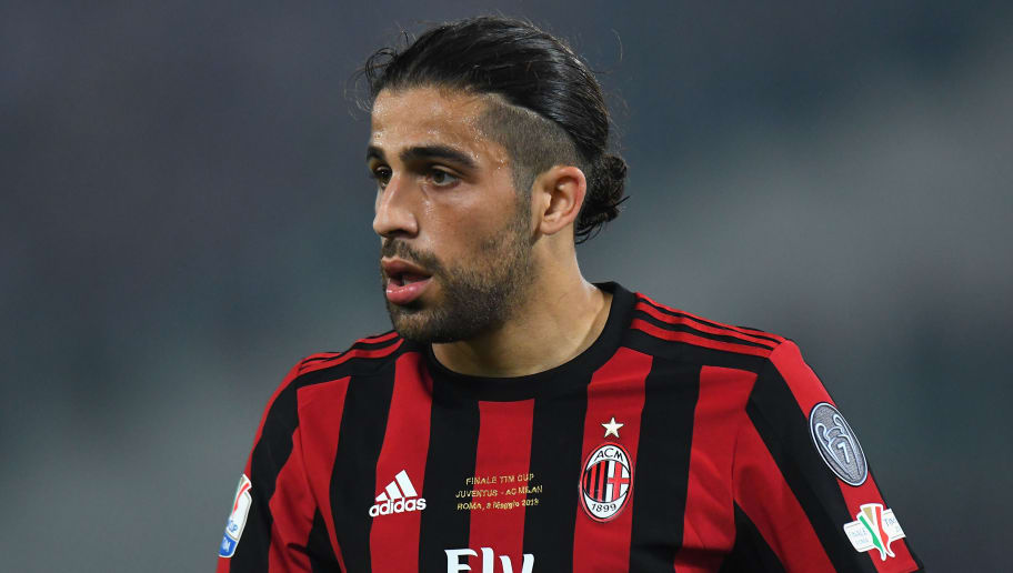 Ricardo Rodriguez in action for AC Milan. 