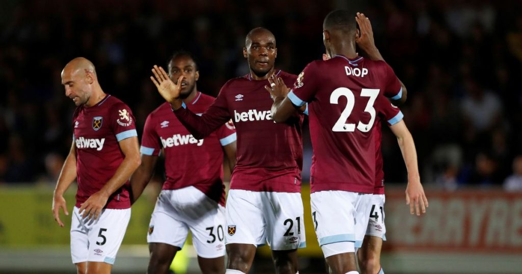 West Ham players celebrating a goal. (Getty Images)