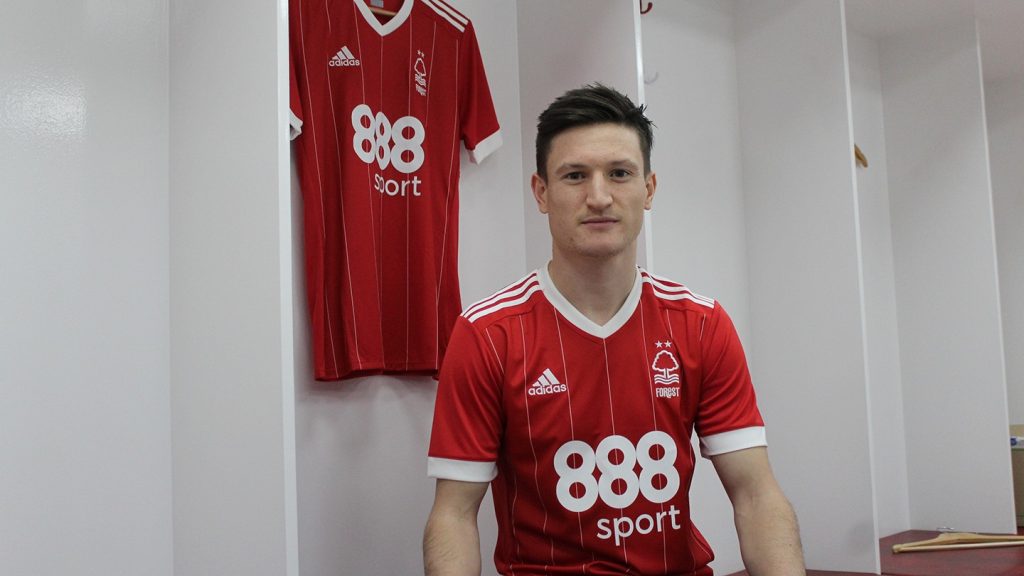Joe Lolley in the Nottingham Forest dressing room. (Getty Images)