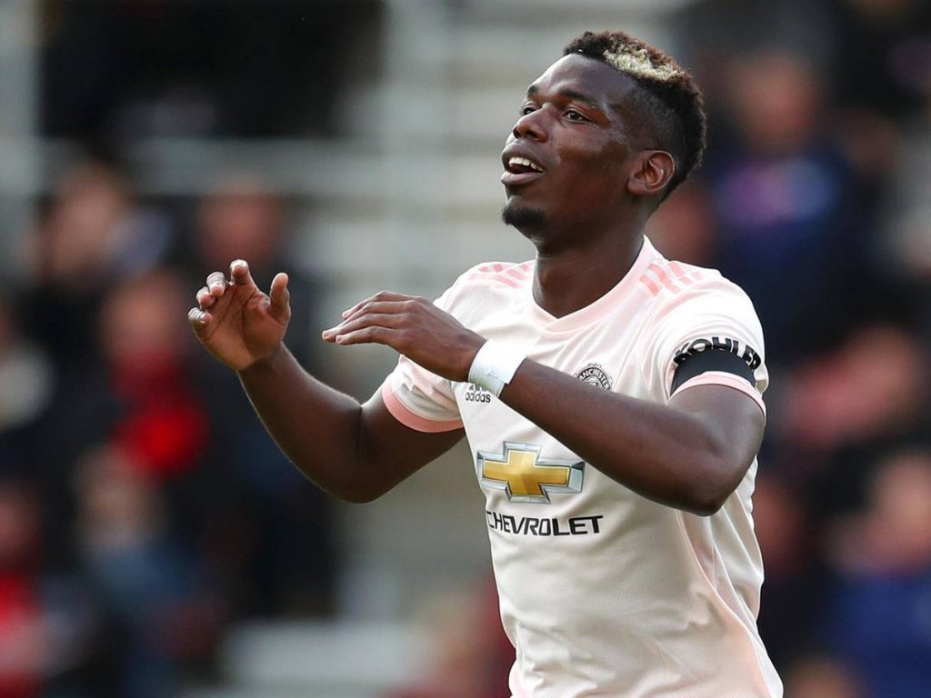 Manchester United midfielder Paul Pogba reacts against Watford. (Getty Images)