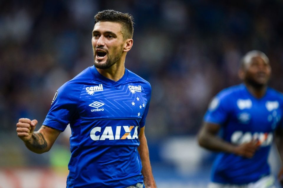 Giorgian de Arrascaeta celebrates after scoring for Cruzeiro. (Getty Images)