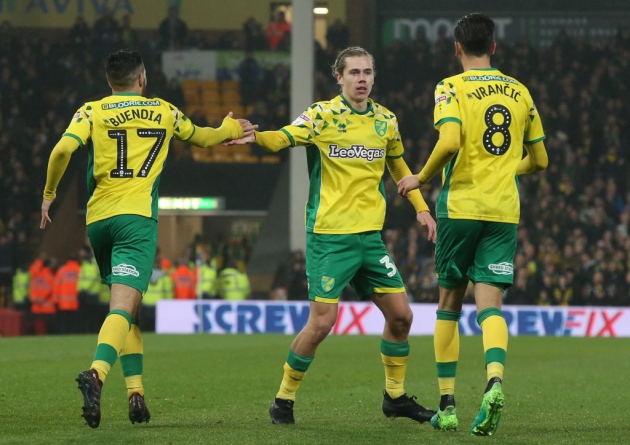 Norwich City players celebrate. (Getty Images)