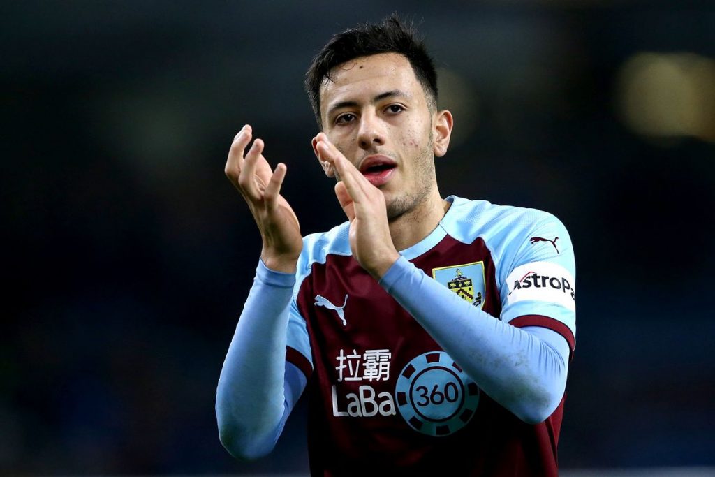 Burnley winger Dwight McNeil applauds the fans. (Getty Images)