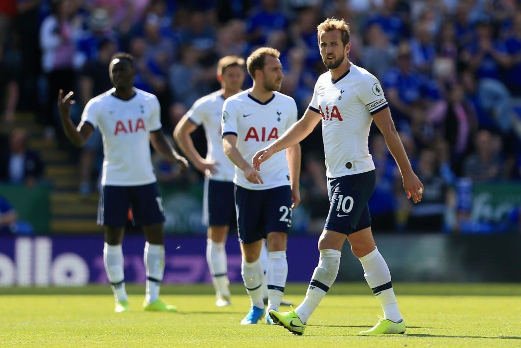 Tottenham players look dejected after conceding a goal in the Premier League. 