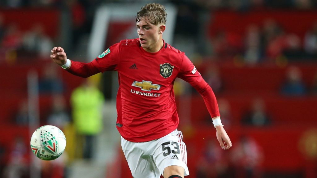 Brandon Williams in action for Manchester United against Rochdale in the Carabao Cup. (Getty Images)