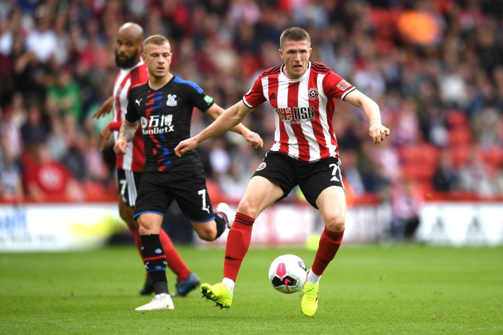 Sheffield United midfielder John Lundstram in action against Crystal Palace. 