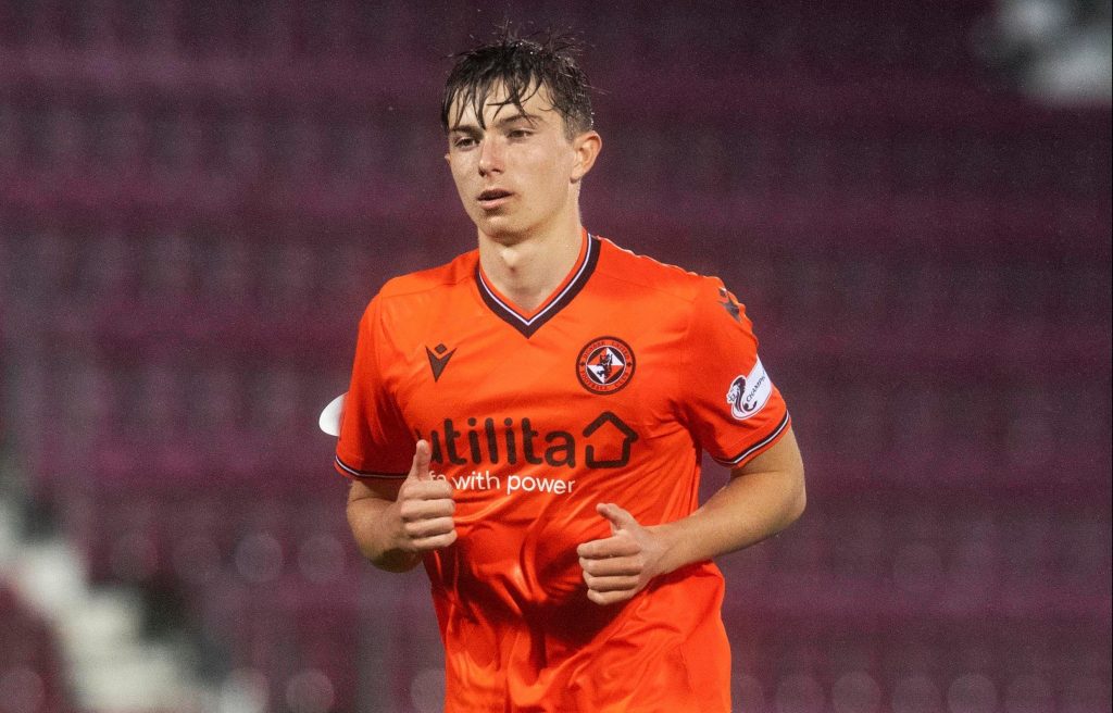 Scott Banks playing for Dundee United. 