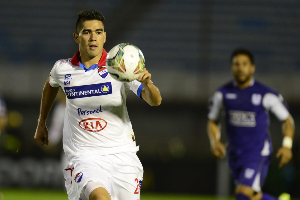 Paraguayan Nacional's forward Brian Montenegro controls the ball during the Copa Libertadores semifinal second leg football match between Uruguay' Defensor and Paraguay's Nacional, at Centenario Stadium in Montevideo. (Getty Images)