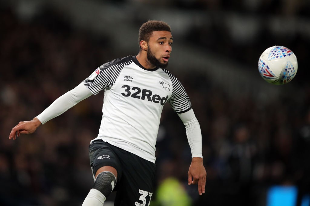Jayden Bogle of Derby County during the Sky Bet Championship match between Derby County and Millwall at Pride Park Stadium on December 14, 2019 in Derby, England. (Getty Images)