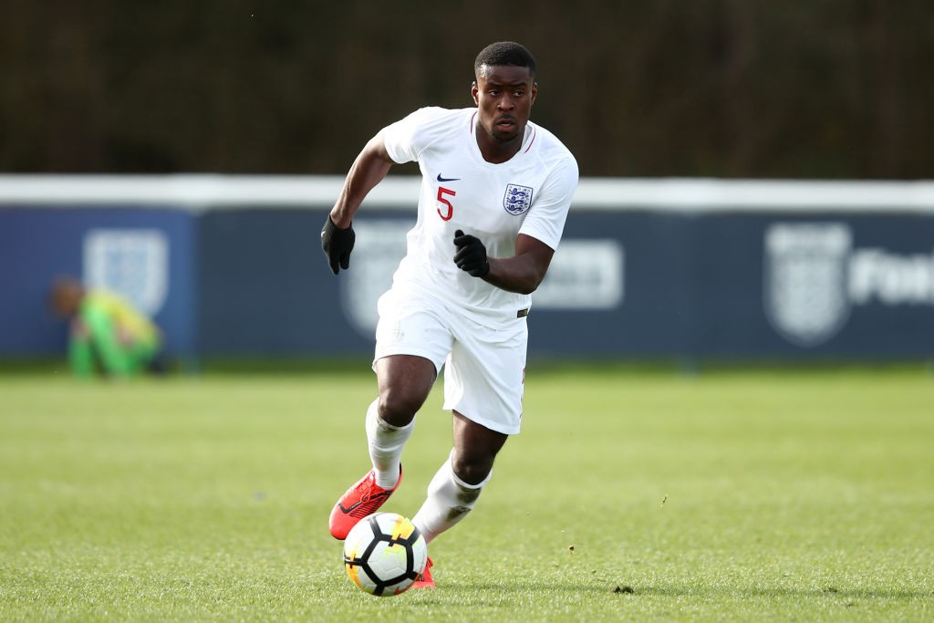 Marc Guehi of England during the UEFA U19 Championship Qualifier between Greece U19 and England U19 at St Georges Park on March 23, 2019 in Burton-upon-Trent, England. (Getty Images)