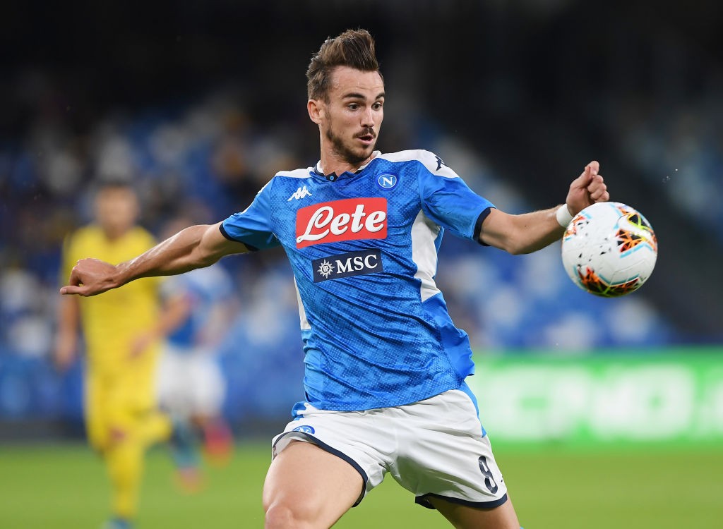 Napoli midfielder Fabian Ruiz tries a shot during a Serie A encounter.